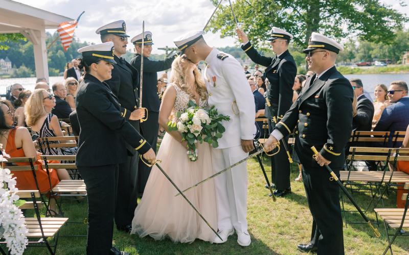 Marriage with military honors.