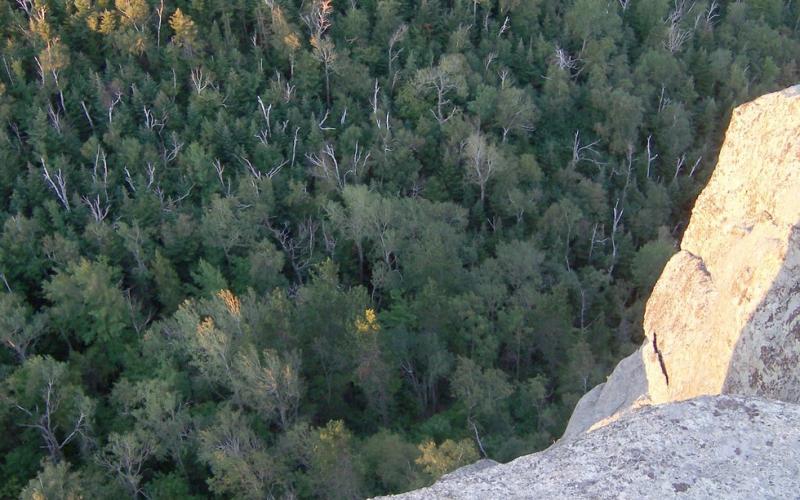 A steep rock cliff