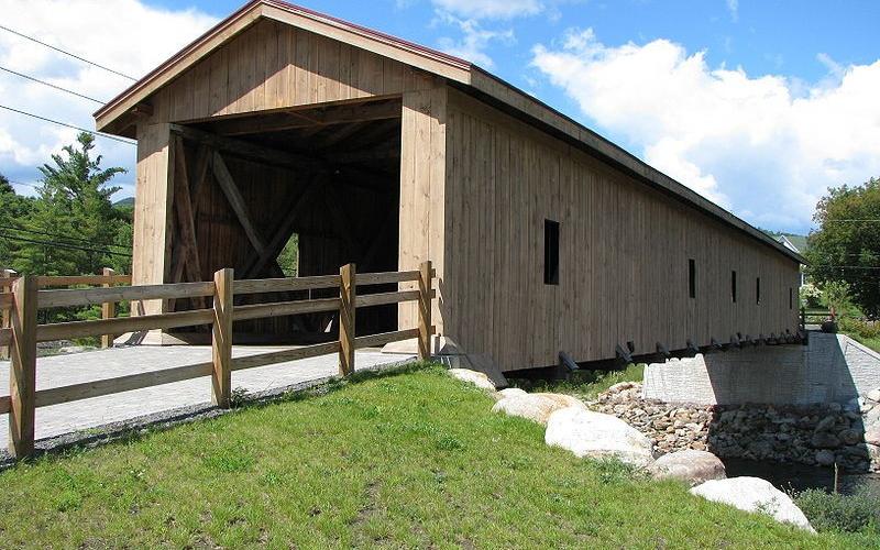 The Jay Covered Bridge has been restored for pedestrian traffic as part of a park complex.