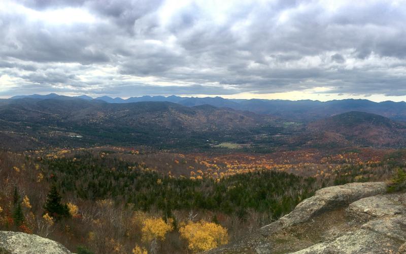 A fall view from the top of a mountain.