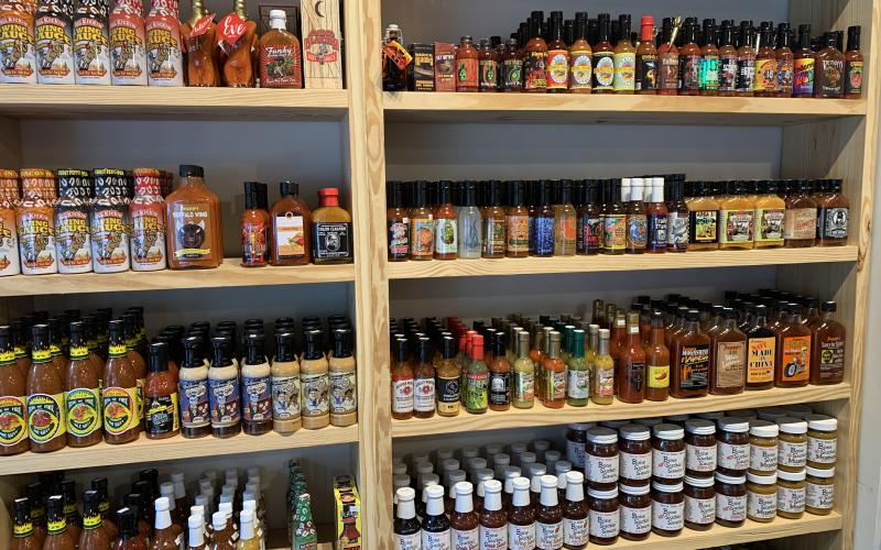 wall-of-hot-sauces