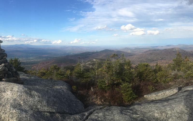 The expansive view from the top of a mountain