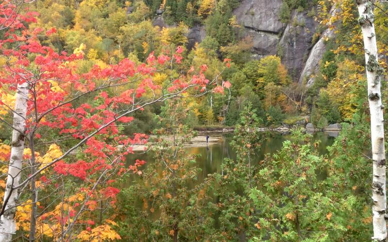 Chapel Pond in fall is a stunning location for foliage photography.