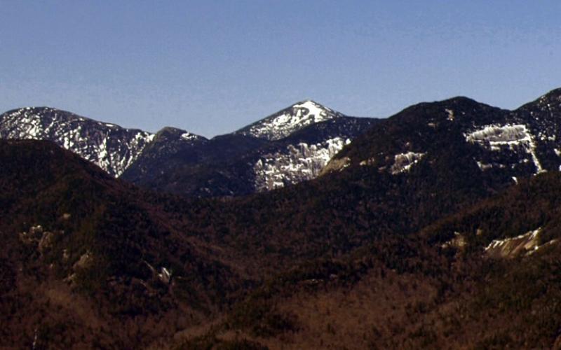 with the distinctive stripes of late fall ski trails.