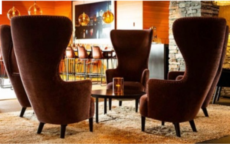 Lush brown wingback chairs