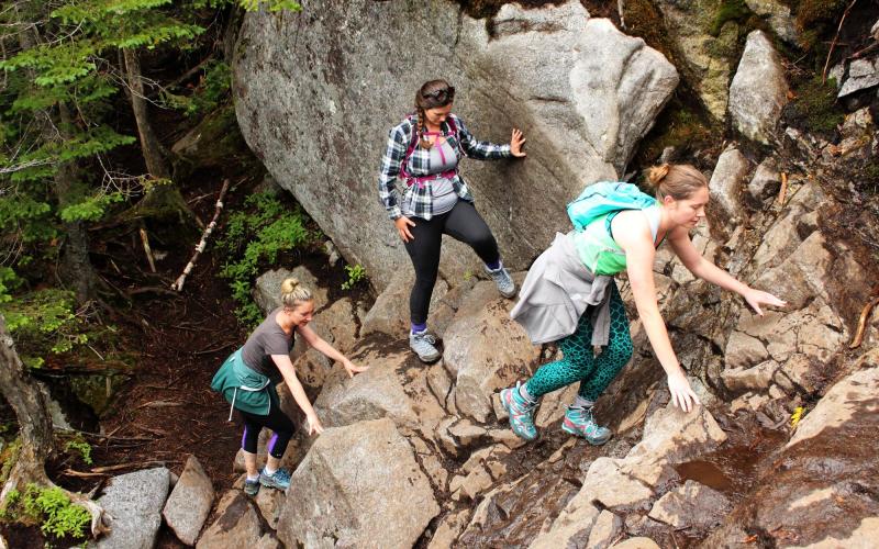 Rock scrambling in abundance on Algonquin.