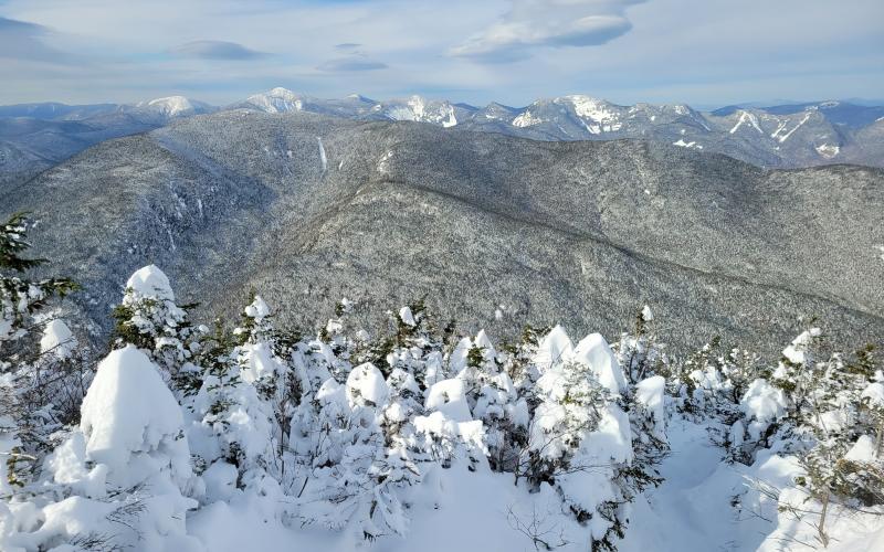 A wintry mountain view
